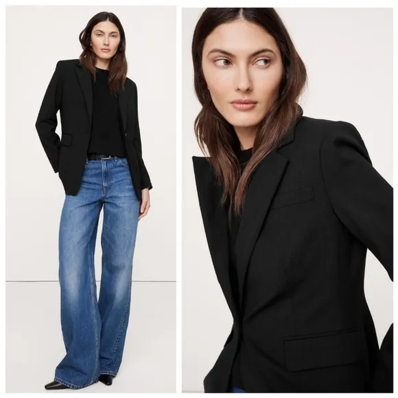 NWT! Banana Republic Black Slim Italian Wool Blazer - Multiple Sizes