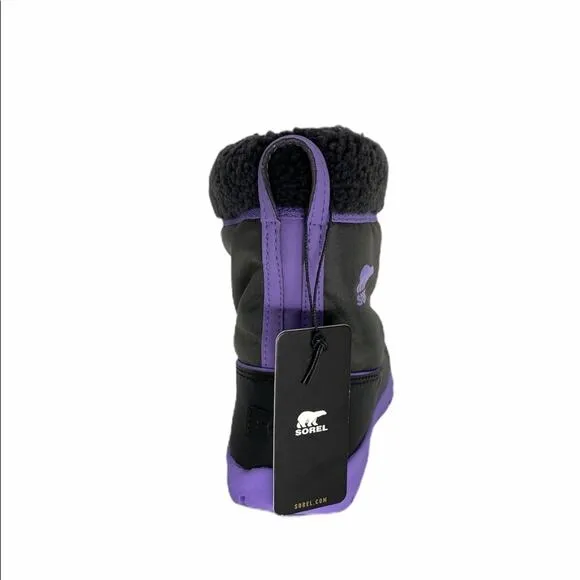 NWT Black and Purple Sorel Whitney Carnival Winter Waterproof Women Boots 7us