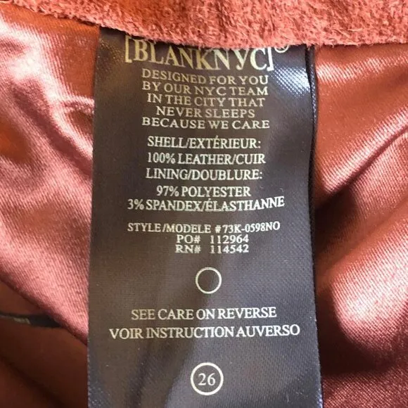 NWT BLANK NYC Mud Pie Suede Leather Wrap Mini Skirt Hot Toffee 26\SM