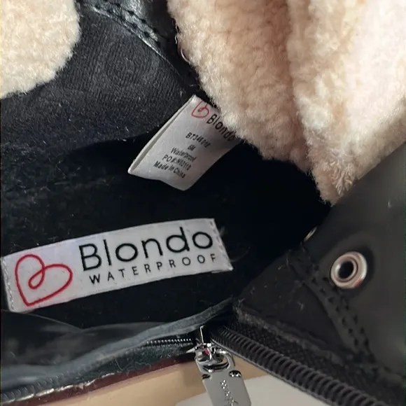 NWT Blondo “Devin” Women’s Waterproof Suede &amp; Shearling Black Lace Up Boots