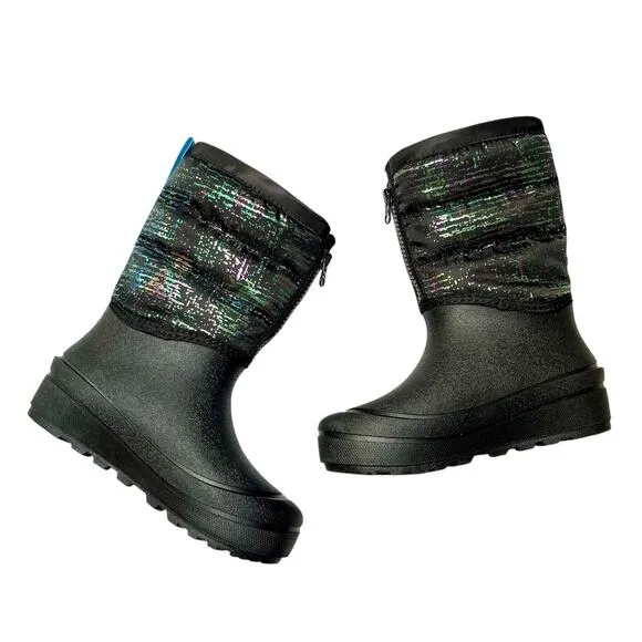 NWT Bogs Snow Shell Zip Metallic Stripes Winter Boots Size 13