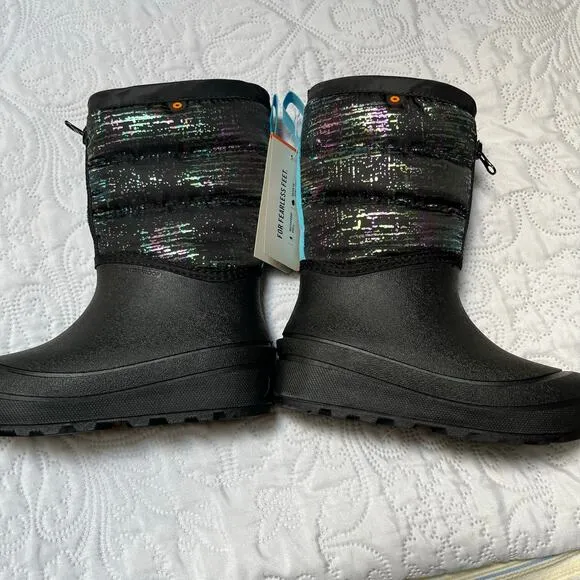 NWT Bogs Snow Shell Zip Metallic Stripes Winter Boots Size 13