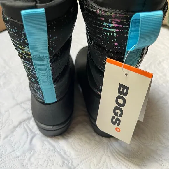 NWT Bogs Snow Shell Zip Metallic Stripes Winter Boots Size 13