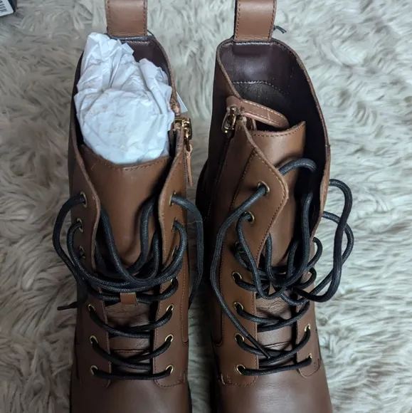 NWT Cole Haan Camea Waterproof Combat Boots in Brown