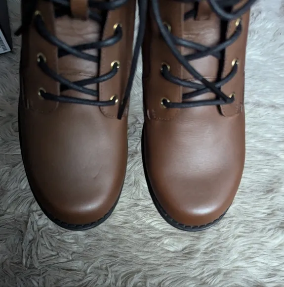 NWT Cole Haan Camea Waterproof Combat Boots in Brown