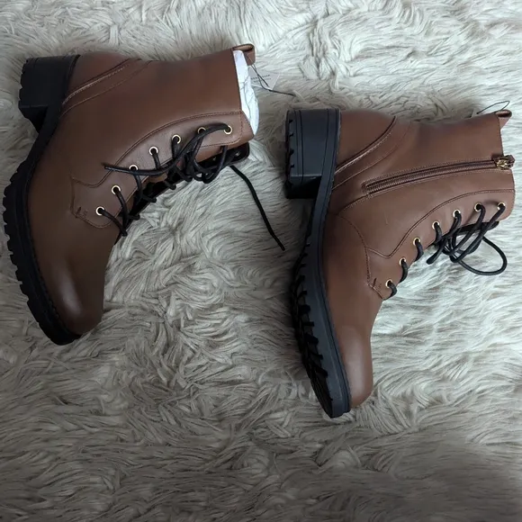 NWT Cole Haan Camea Waterproof Combat Boots in Brown
