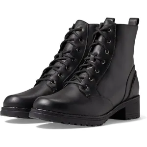 NWT Cole Haan Women's CAMEA Water Proof Combat Boot, Black Leather-Size 7.5