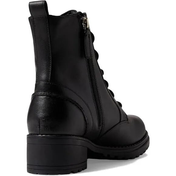 NWT Cole Haan Women's CAMEA Water Proof Combat Boot, Black Leather-Size 7.5