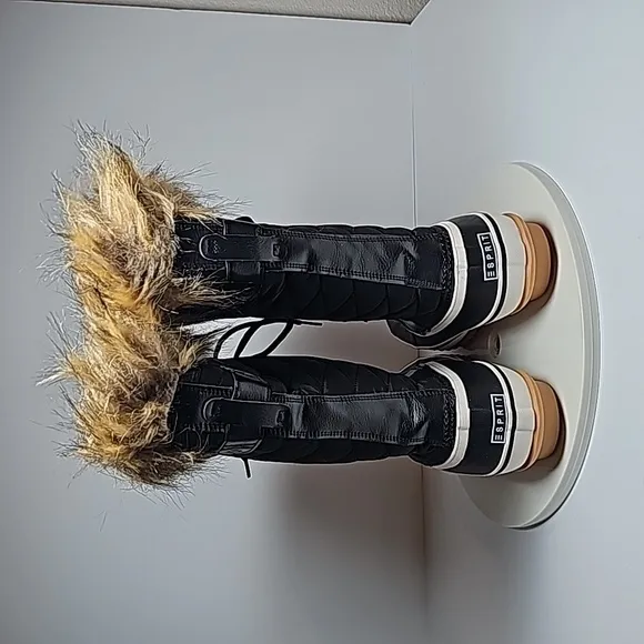 NWT Esprit Evelyn Snow Boots Calf Leather Faux Fur Water Resistant Thinsulate 8