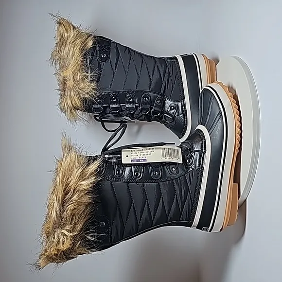 NWT Esprit Evelyn Snow Boots Calf Leather Faux Fur Water Resistant Thinsulate 8