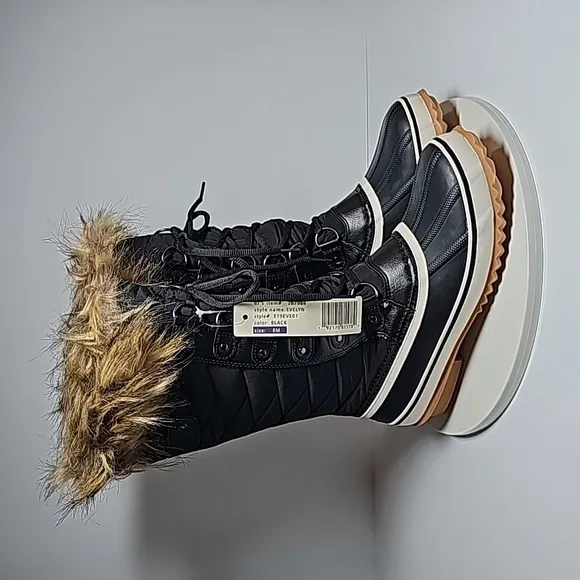 NWT Esprit Evelyn Snow Boots Calf Leather Faux Fur Water Resistant Thinsulate 8