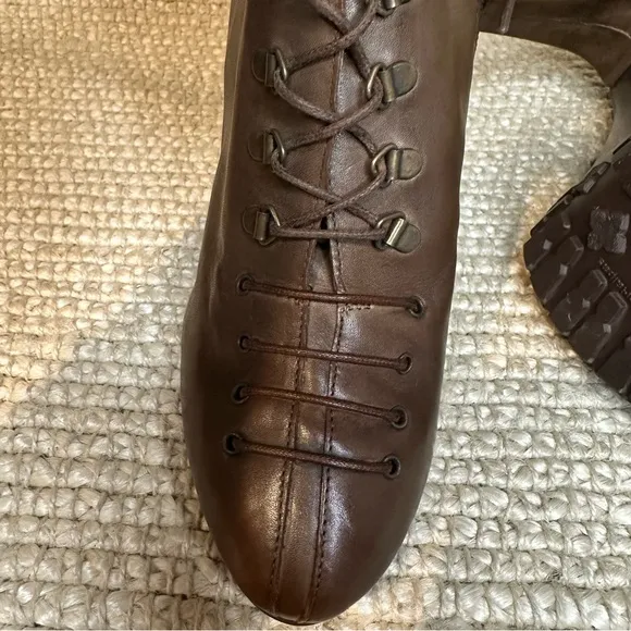 NWT Evado high heel leather lace up boots sz 39