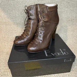 NWT Evado high heel leather lace up boots sz 39