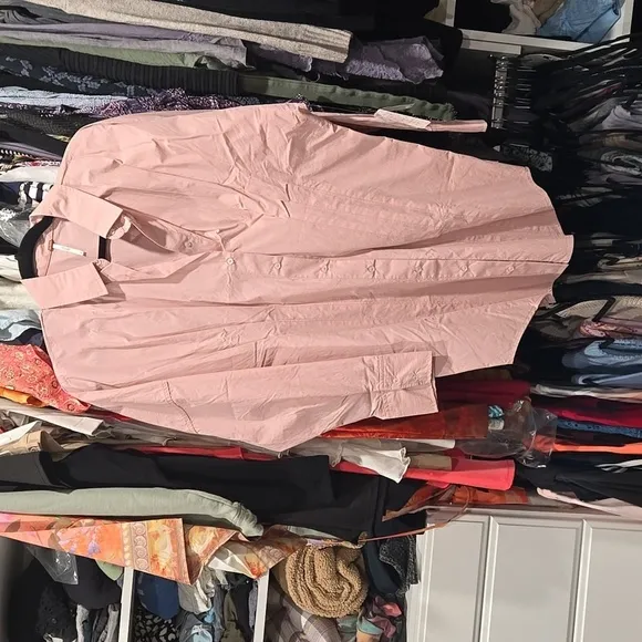 NWT Free People Taia long sleeve mini shirt dress Pink S NEW!