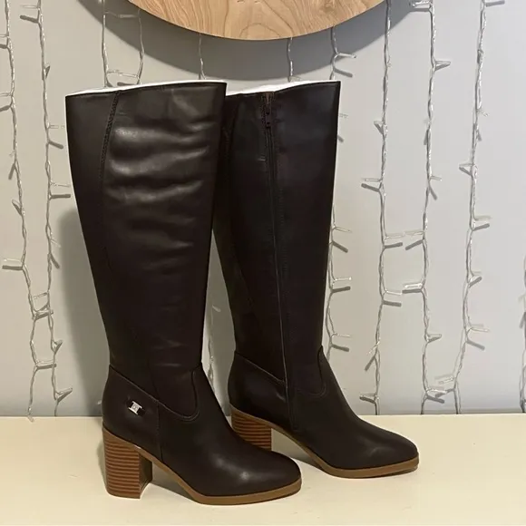 NWT Giani Bernini Odette Memory Foam Block Heel Knee High Riding Boots