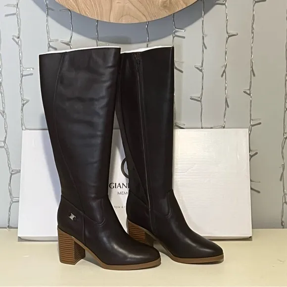 NWT Giani Bernini Odette Memory Foam Block Heel Knee High Riding Boots