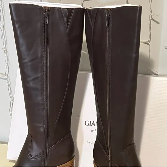 NWT Giani Bernini Odette Memory Foam Block Heel Knee High Riding Boots