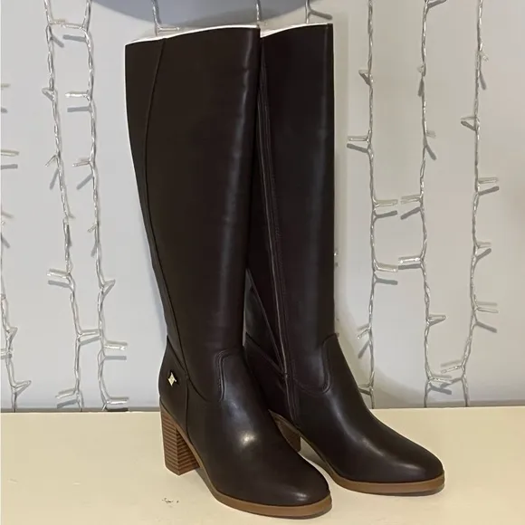 NWT Giani Bernini Odette Memory Foam Block Heel Knee High Riding Boots