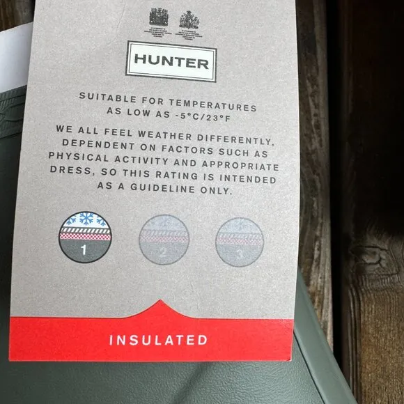 NWT Hunter Insulated Faux Shearling Lined Grey/Sage Rain Boots in Men's 10/EU 43