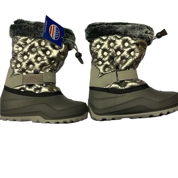 NWT Kamik Girl's Penny 3 Silver Waterproof Insulated Winter/Snow Boots Size 13