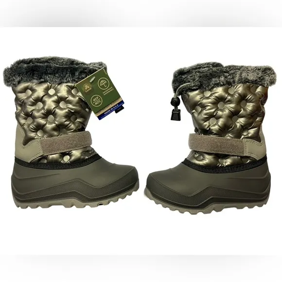 NWT Kamik Girl's Penny 3 Silver Waterproof Insulated Winter/Snow Boots Size 13