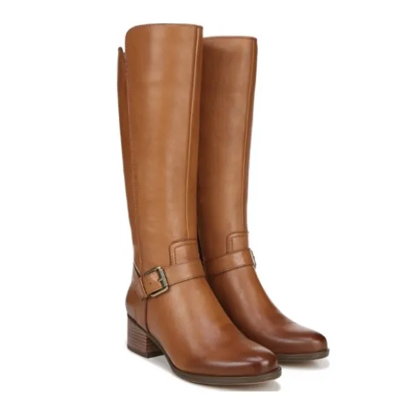 NWT Naturalizer Dalton Wide Calf Brown Cognac Leather Tall Riding Boots 5