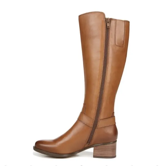 NWT Naturalizer Dalton Wide Calf Brown Cognac Leather Tall Riding Boots 5