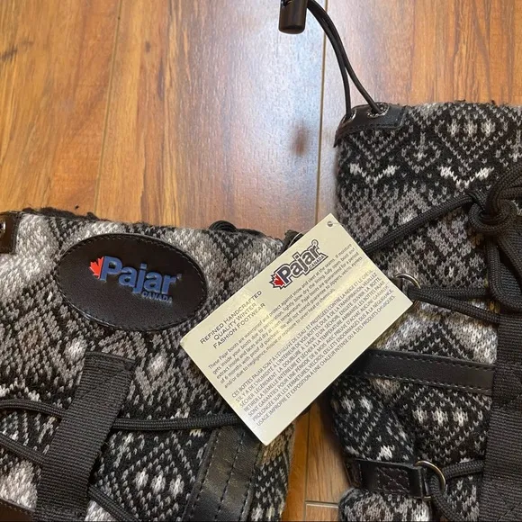 NWT PajarCanada Crosby Aztec Print Fair Isle Wool Leather Winter Snow Boot 5-5.5