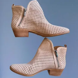 *NWT* Perforated Leather Ankle Boot with Suede I W10