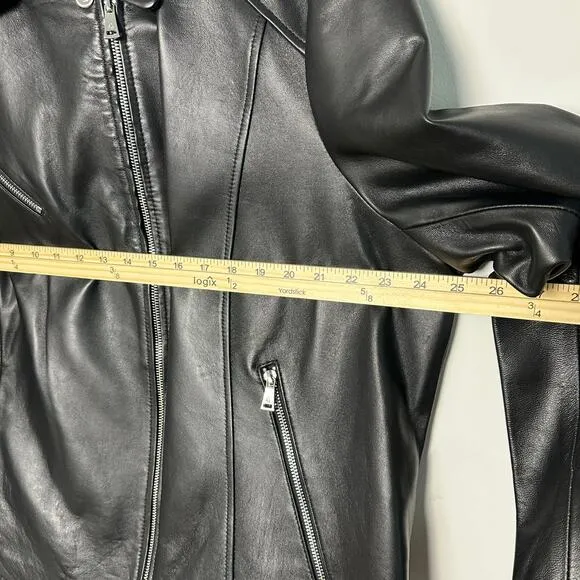 NWT Ralph Lauren Black Leather Moto Jacket XXL Asymmetrical Zip $600 Soft Lamb