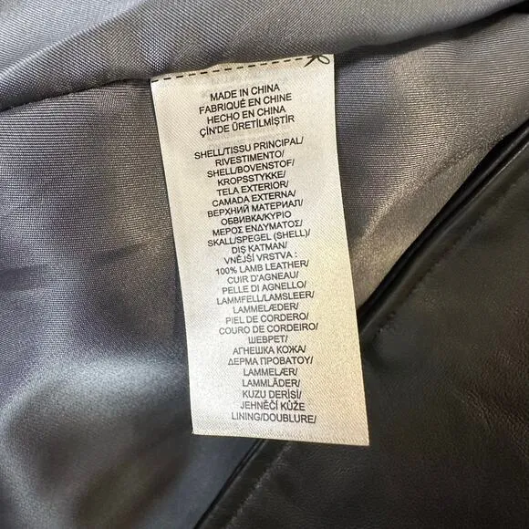 NWT Ralph Lauren Black Leather Moto Jacket XXL Asymmetrical Zip $600 Soft Lamb