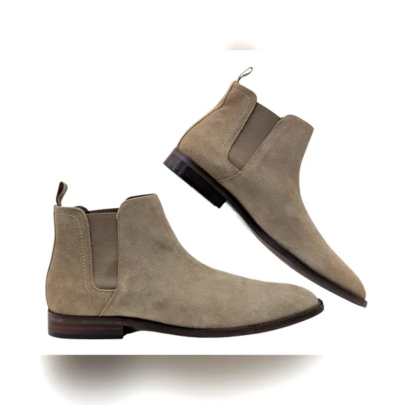 NWT SectionX Paxson Sand Suede Leather Memory Foam Chelsea Boots Size 12M