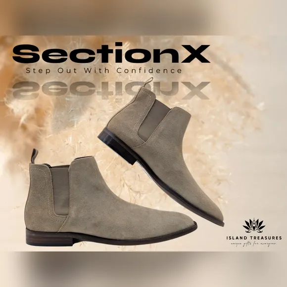 NWT SectionX Paxson Sand Suede Leather Memory Foam Chelsea Boots Size 12M