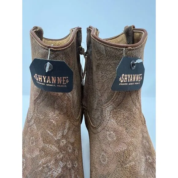 NWT Shyanne Sienna Western Ankle Boot Women's Leather 162483 Size 9155