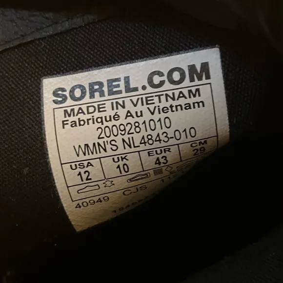 NWT SOREL Women’s Lenox Lace Up Waterproof Leather Combat Boots in Black Sz 12.