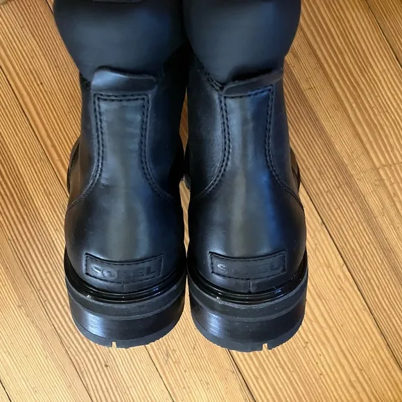 NWT SOREL Women’s Lenox Lace Up Waterproof Leather Combat Boots in Black Sz 12.
