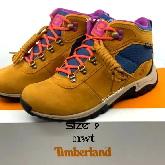NWT Timberland Waterproof Purple Pink Blue Booties  Hiking Boots