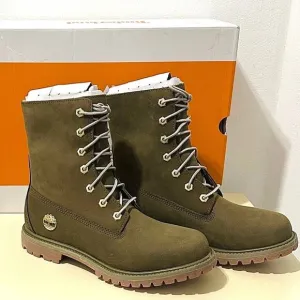 NWT: Timberland - Women's Olive Nubuck, Teddy Fleece, Fold-Down Waterproof Boots