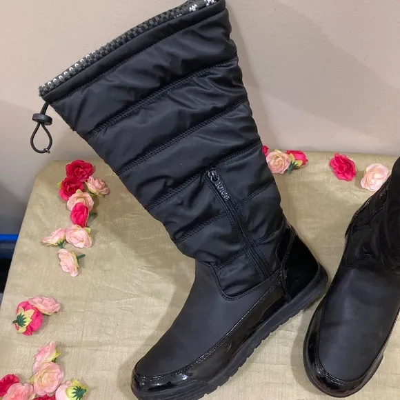 NWT Totes Waterproof Black Boots &quot;Caroline 2&quot; 10M