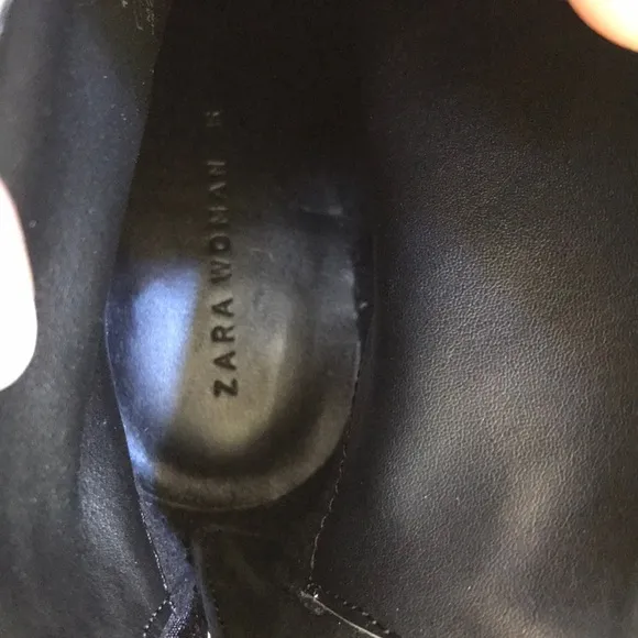 NWT! ZARA size 6 black leather ankle boots