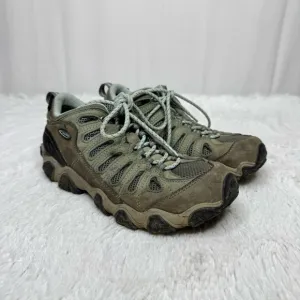 OBOZ / Sawtooth low dry hiking boots brown gray teal / 9