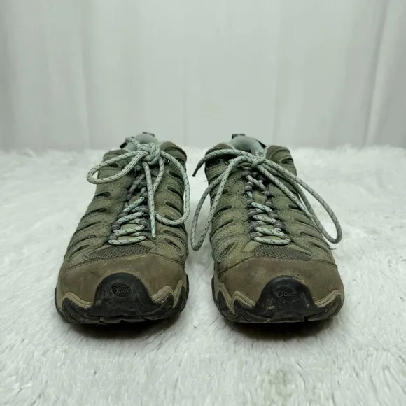OBOZ / Sawtooth low dry hiking boots brown gray teal / 9