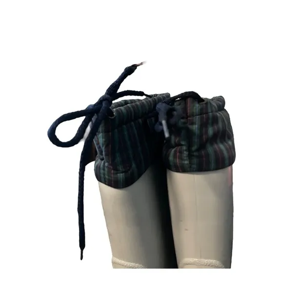 OKESPOR Spike Snow Boots Grey Plaid Top Lining Size Fuzzy 12.5 US 46 Eur