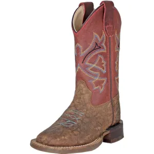 OLD WEST KIDS' DISTRESSED VAMP COWBOY BOOTS Size‎ 8.5
