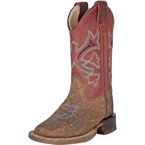 OLD WEST KIDS' DISTRESSED VAMP COWBOY BOOTS Size‎ 8.5