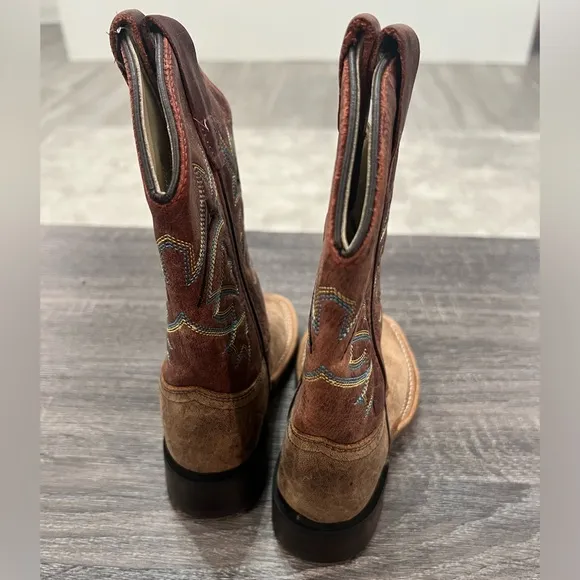 OLD WEST KIDS' DISTRESSED VAMP COWBOY BOOTS Size‎ 8.5