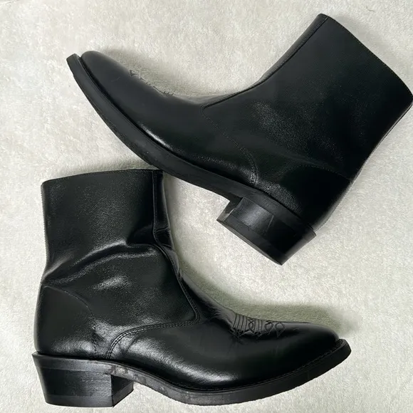 Old‎ West Leather Riding Ankle Boots