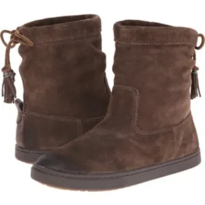 OLUKAI Brown Leather &quot;Kapa Moe&quot; Slouch Boots Suede Size 6 Women’s