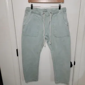 One Teaspoon Faded Khaki Shabbies Drawstring Boyfriend Jeans 100% Cotton Size M