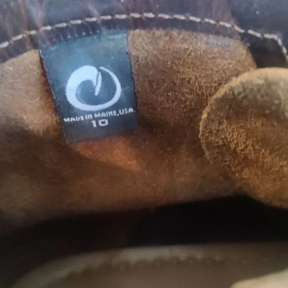 Origin USA brown boots vibram soles size 10 made in Maine